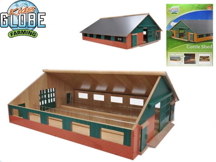 Kids Globe Farming дървена ферма за коне 1:32