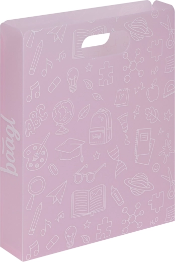 Baagl plastic folder for school notebooks pink