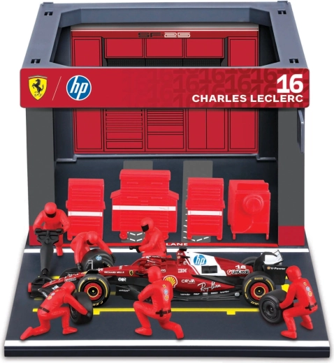 Bburago Formula Racing F1 Pit Pass комплект Ferrari SF-25 (2025) Charles Leclerc 1:43