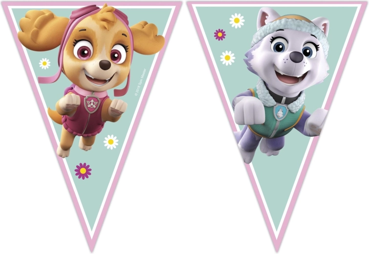 Гирлянд с флагчета Paw Patrol Skye и Everest (9 флагчета) - 1 бр.
