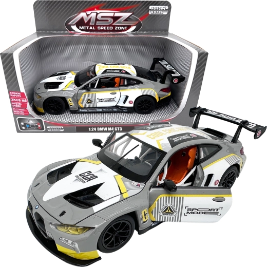 Метален модел 1:24 BMW M4 GT3 – сребристо-сив