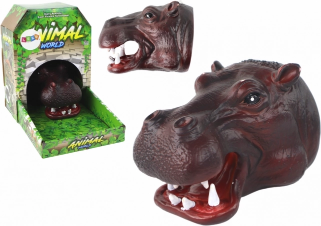 Plush hippo hand puppet