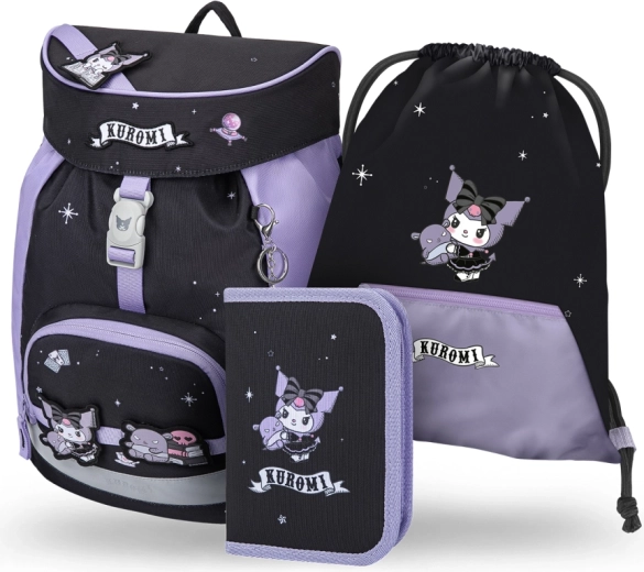 Baagl училищен комплект Airy Kuromi fortune dream – раница, несесер и торбичка