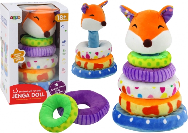 Плюшена образователна пирамида с лисица 27 см