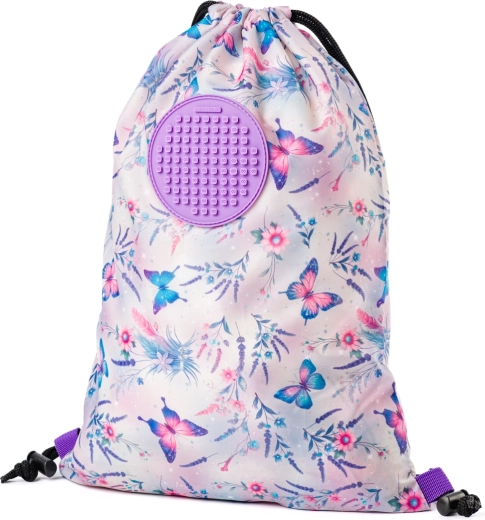 Pixie Crew drawstring bag with butterfly design