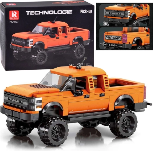 Construction Kit: Orange Off-Road Pickup, 423 Pieces