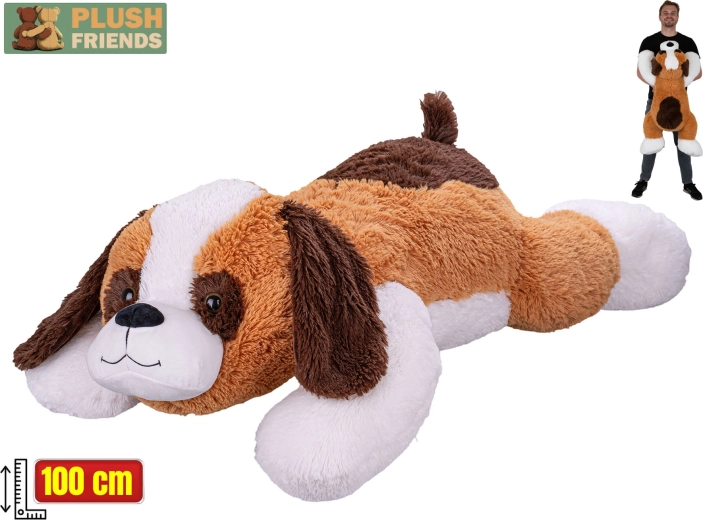 Плюшен сенбернар 100 см – легнал гушлив приятел от колекцията Plush Friends