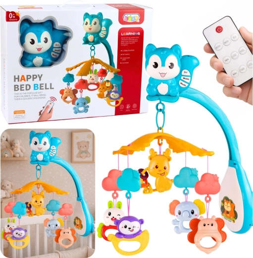 Baby Crib Mobile with Squirrel, Projector and Remote Control