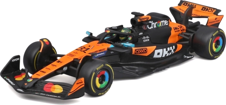 Bburago model F1 McLaren MCL39 (2025) Oscar Piastri #81 1:43 in an acrylic display box