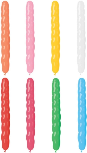 Gemar long spiral balloon in pastel colors 8/25 cm - 1 piece
