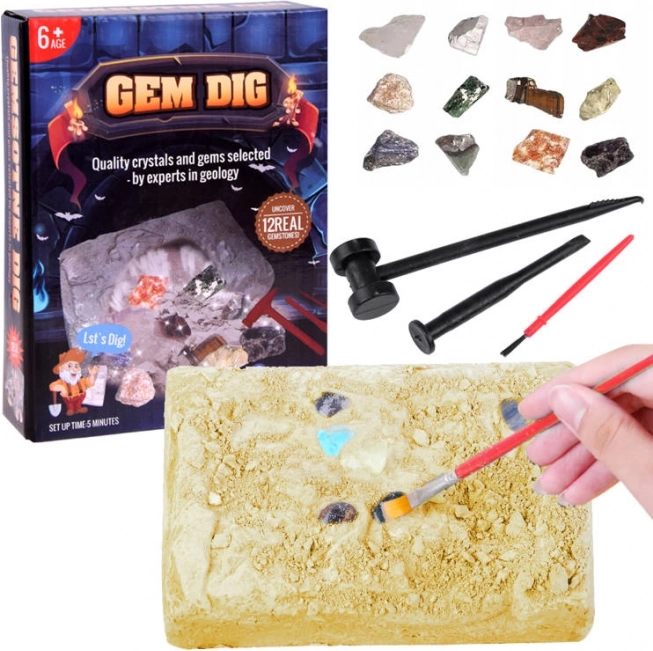 Археологически комплект – разкопки със скъпоценни камъни за деца