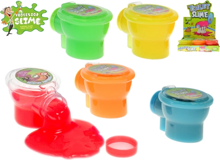 Professor Slime toilet with slime 10 cm, 6 colors