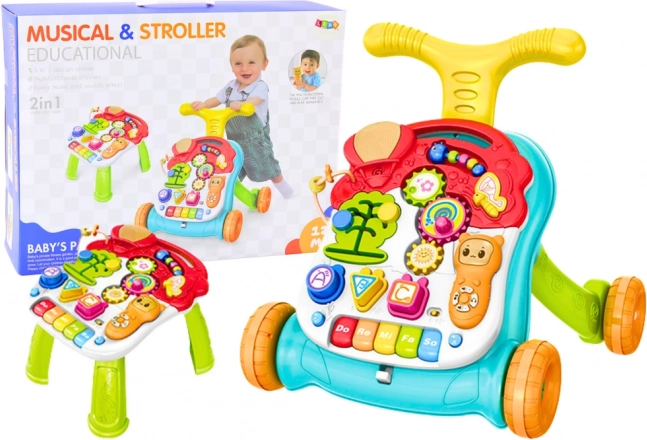 Interactive Walker and Educational Table 2-in-1 with Lights and Sounds