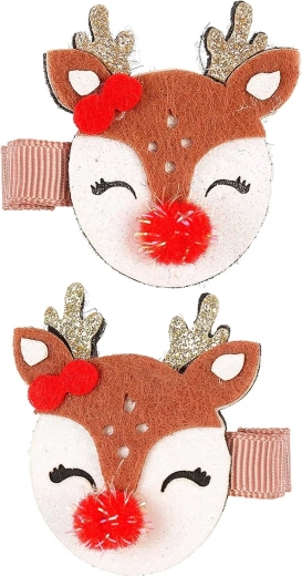 Souza! Chibi Hair Clips with Christmas Reindeer - 2 pcs