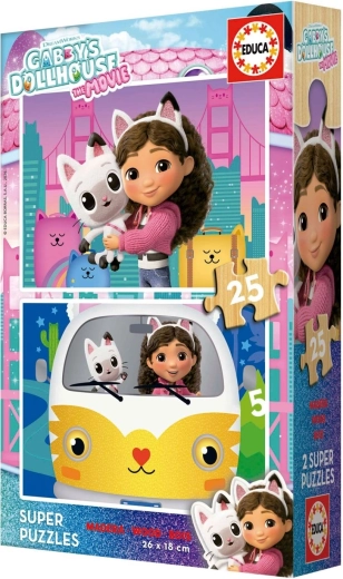 Educa Wooden Puzzles Gabby's Dollhouse 2 x 25 Pieces