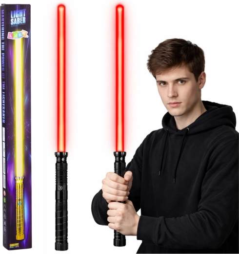 Светлинен LED меч с метална дръжка 75 см със звук