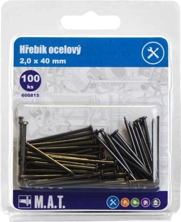 Стоманени пирони 40 × 2,0 мм (100 бр.)