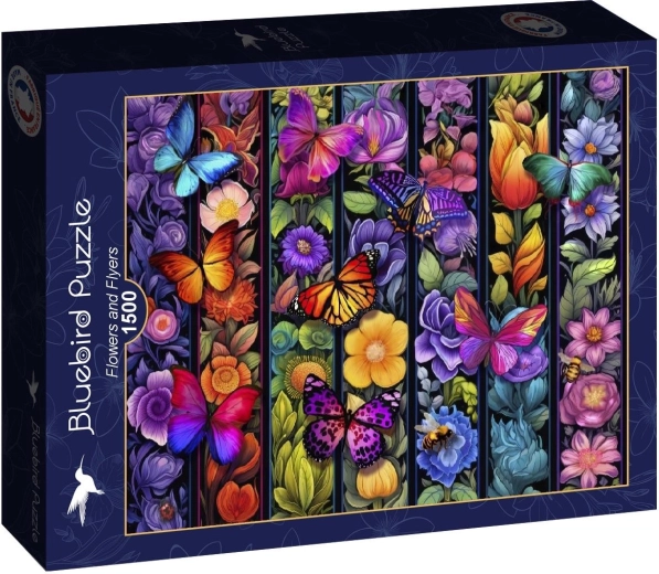 Bluebird puzzle Flowers and Butterflies, 1500 pieces