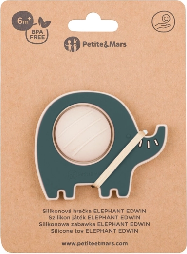 Силиконова играчка слонче Edwin misty green Petite&Mars