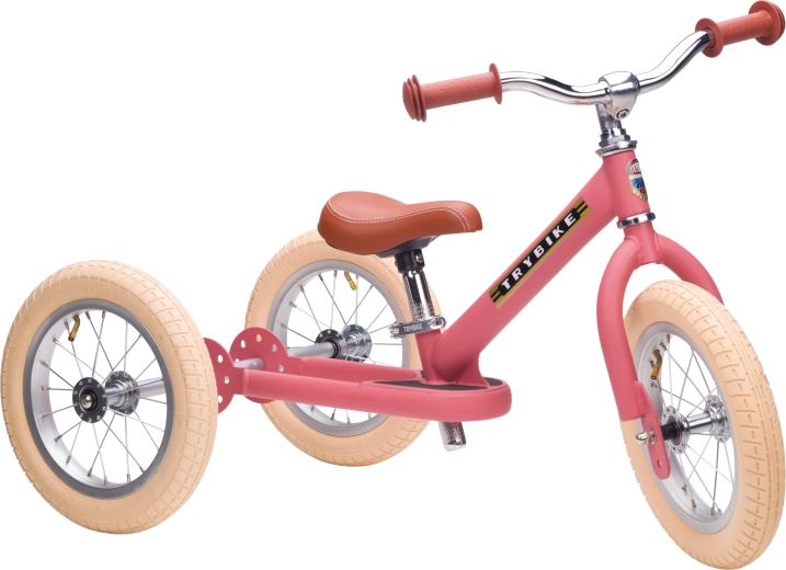 Trybike детско балансиращо колело 2в1 триколка/баланс колело розово мат