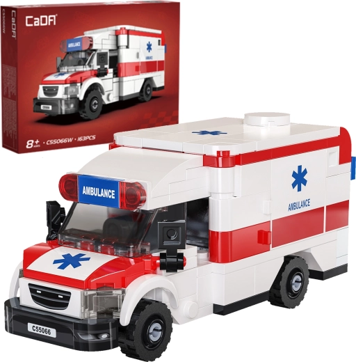 CaDA Building Set MedSwift Guard Ambulance – racing car with 163 pieces