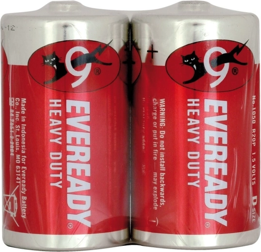 Energizer Eveready Heavy Duty Red D R20 1.5 V batteries, 2 pcs