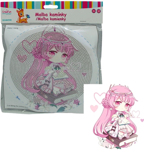 Diamond Painting with Frame – Pink Doll, 20 cm