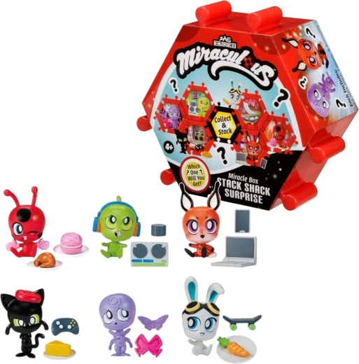 Miraculous Shack Stack Surprise миниатюрна къщичка с фигурка Kwami и аксесоари - 1 брой