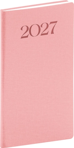 Джобен дневник Notique Biella 2027 розов 9 × 15,5 cm
