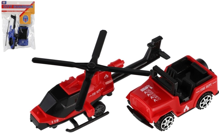 Emergency Services Vehicle & Helicopter Set