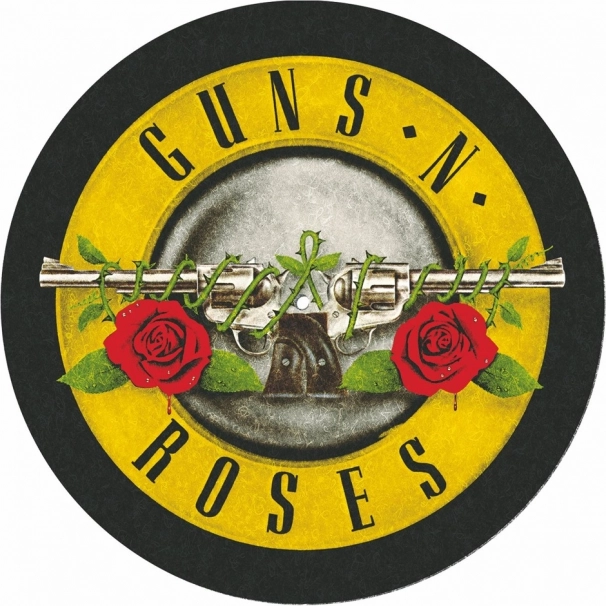 Turntable mat with Guns and Roses design