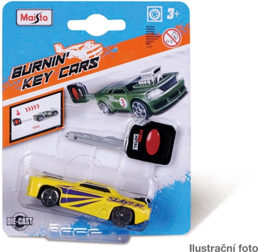 Maisto Burnin' Key Cars metal toy car with launch key 8 cm (1:64) - 1 piece