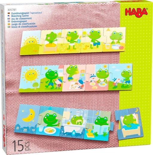 Haba дървени пъзели „Денят на жабока“ 3×5 части