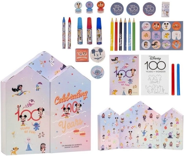 Disney 100 Advent Calendar with Writing and Drawing Supplies