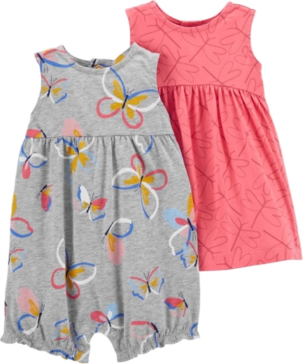 Carter’s summer set for a baby girl – dress with diaper cover and romper