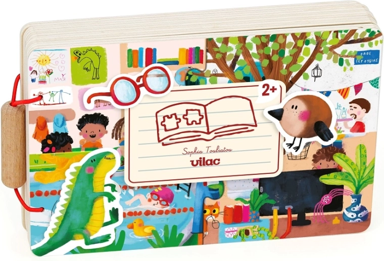 Vilac дървена книжка с пъзел и активности
