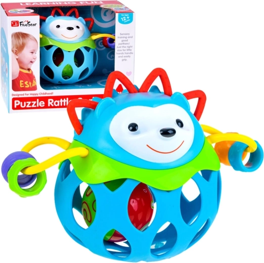 Sensory Hedgehog Rattle and Teether with an Openwork Ball