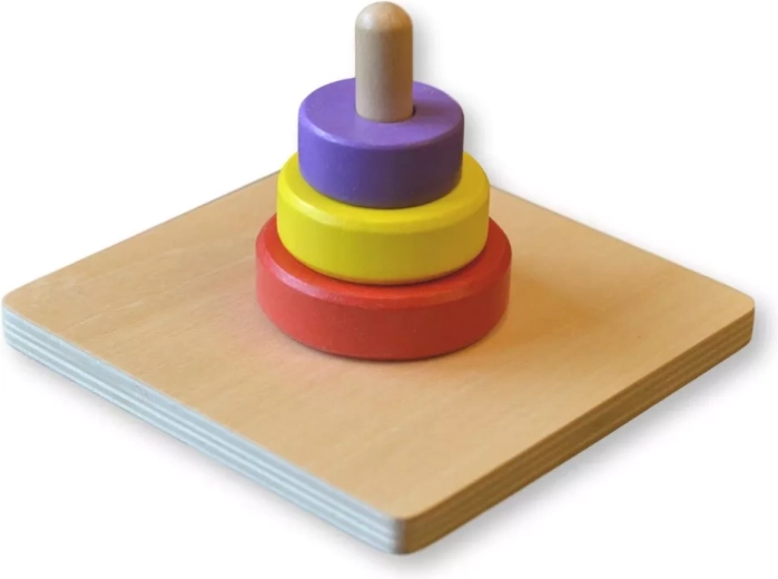 Moyo Montessori three colored rings on a peg - 1 piece
