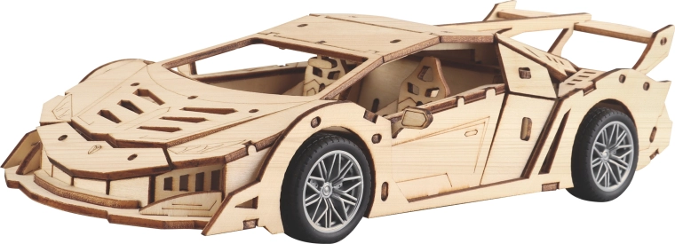 Wooden race car construction kit