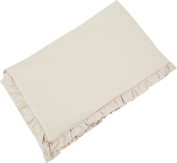 ЕКО памучен обиколник за бебешко креватче с волан light beige 180 см