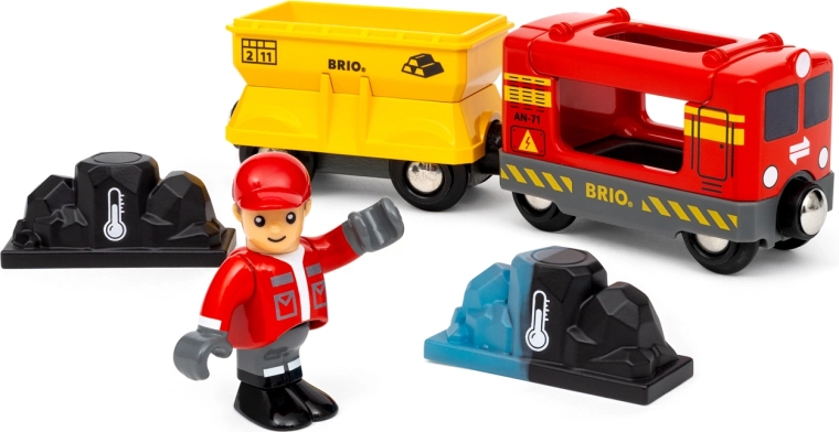 BRIO World freight train with color-changing gemstones