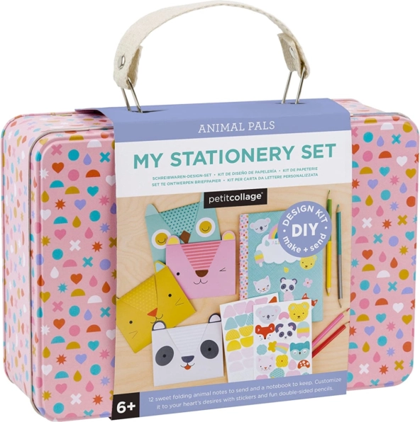 Petit Collage креативен куфар – писмовен комплект с животни