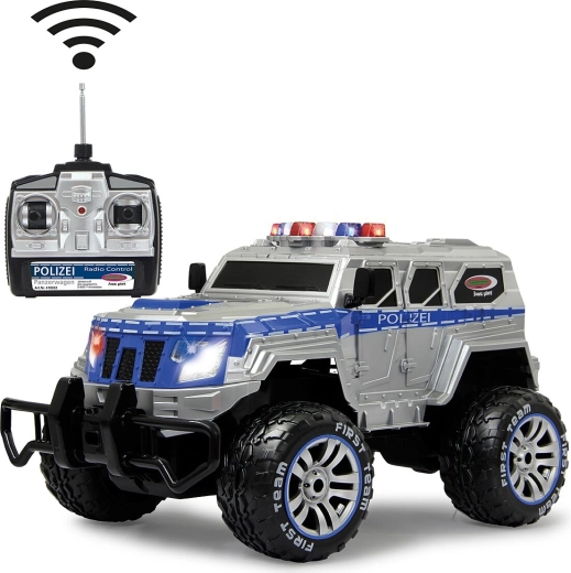 Jamara полицейски брониран монстър трак с дистанционно управление 1:12 27 MHz с LED, батерия и зарядно