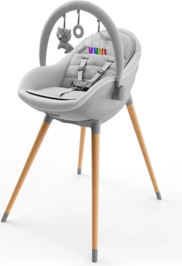 Kinderkraft FINI UP 3-in-1 high chair and rocker, grey
