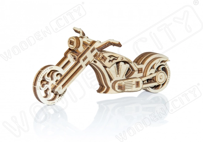 Дървен 3D пъзел мотоциклет CHOPPER – мини модел, 22 части