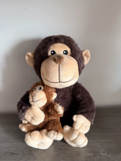 Steppos затоплящ плюш за микровълнова печка маймунка с бебенце