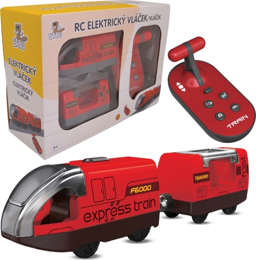 BABU red remote-controlled electric train - 2 pcs