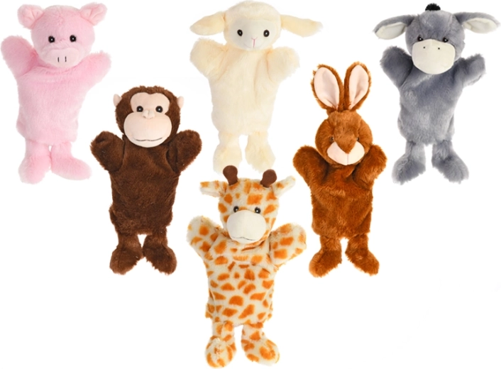 Плюшена кукла за пръст/ръка животинче 25 см, различни видове