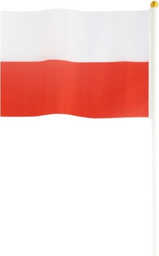 Polish flag on a stick 30 × 45 cm - 1 piece
