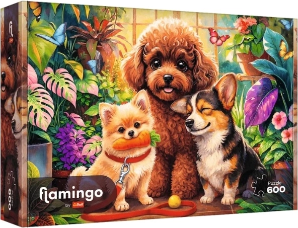 Пъзел Trefl Flamingo by Trefl 600 части „Psy w oranżerii“